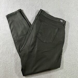 KUT From The Cloth Polyester Jeans Womens 18‎ Straight Leg Black Stretch